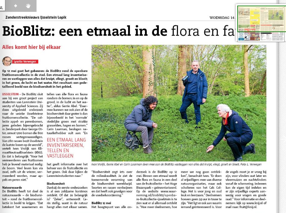 Artikel Bioblitz Zenderstreeknieuws